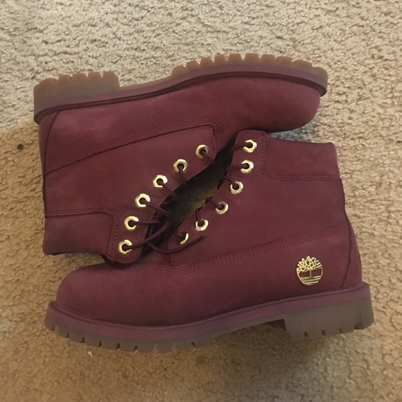 burgundy timberland boots
